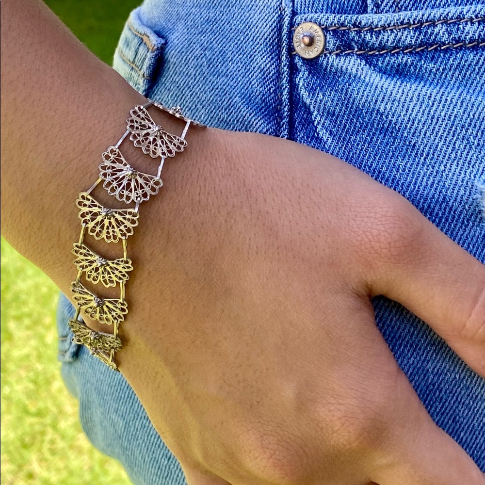 Sterling Silver Filagree Lace Handmade Bracelet